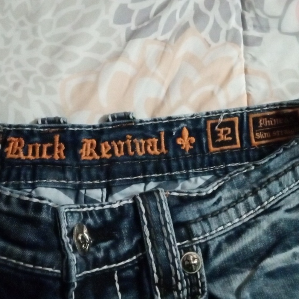 Rock Revival Jeans Mens 32x35 slim straight - Picture 5 of 5